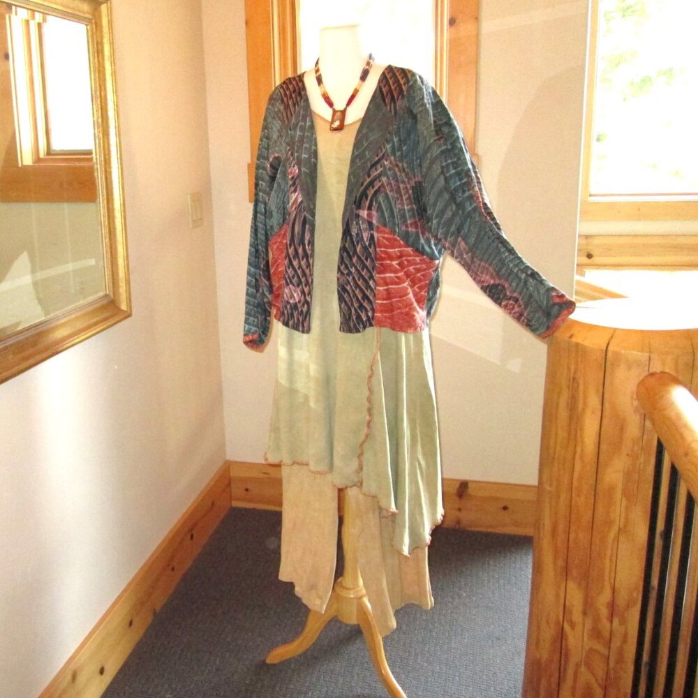 Steel Pony Asymmetrical Dress, Oh My Gauze Pants & Kusnadi Button Front Top - Picture 3 of 12
